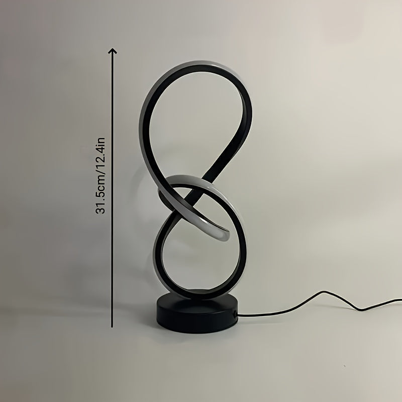 2-Piece Modern Spiral Table Lamp Set – USB Powered Dimmable LED Lights