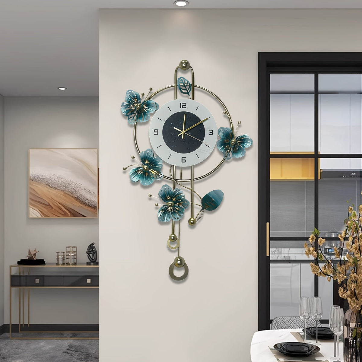 3D Butterfly Metal Wall Clock – Modern Silent Decorative Wall Art