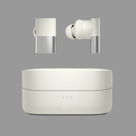Gizpod Pro white wireless earbuds with charging case, high-quality noise cancelling Bluetooth earphones.